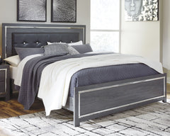 Reminiscent of Hollywood glamour of yesteryear, this king panel bed interprets luxury in a decidedly modern way. Sumptuous details include button-tufted upholstery, faceted faux crystals and chrome-tone accents beautifully lit by LED lights enhanced with 
