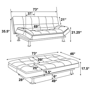 Dilleston - Upholstered Tufted Convertible Sofa Bed - Gray