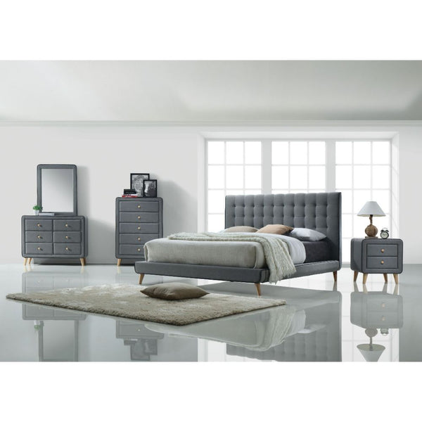  our Valda Bed is finished with Buttonless tufting and has a soft