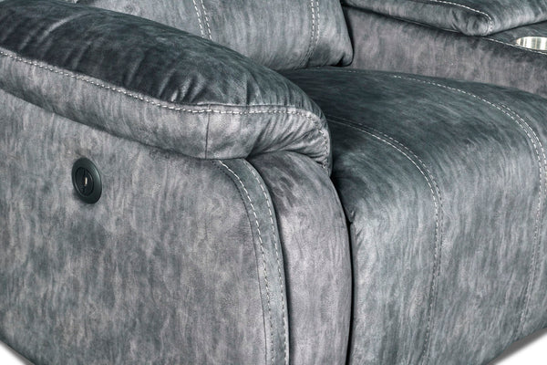 Tango - Console Loveseat With Speaker & Power Footrest - Shadow
