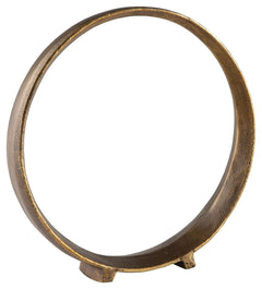 A modern take on classic geometric design, this sculpture rounds out your decor in sleek style. The antiqued brass-tone finish has a rustically luxe look that remains versatile, suiting spaces from contemporary to casual.<br/><br/><b>Product Features</b><
