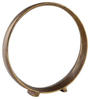 A modern take on classic geometric design, this sculpture rounds out your decor in sleek style. The antiqued brass-tone finish has a rustically luxe look that remains versatile, suiting spaces from contemporary to casual.<br/><br/><b>Product Features</b><