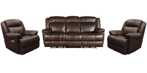 Eclipse - Power Reclining Sofa And 2 Recliners - Florence Brown