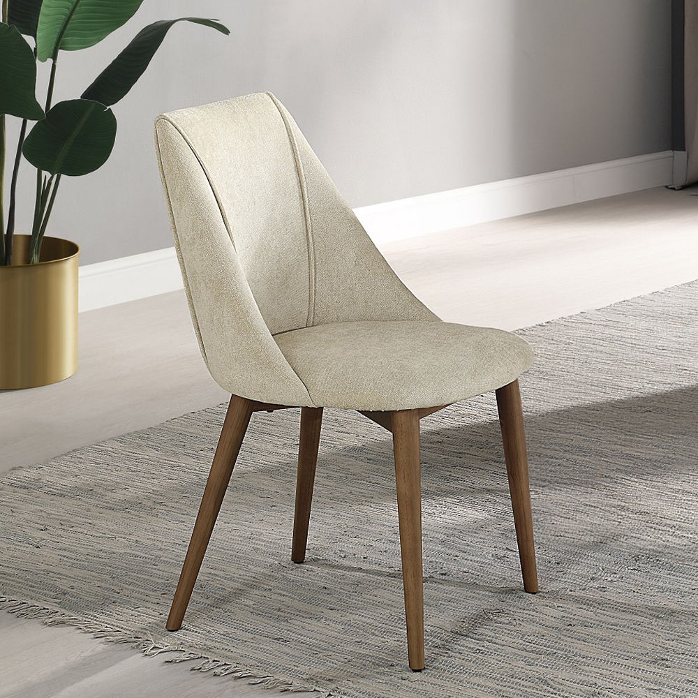 Willene - Side Chair (Set-2) - Beige And Walnut