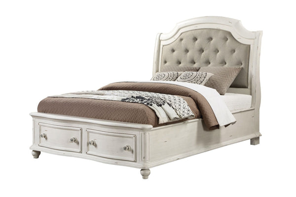 Jaqueline - Queen Bed With Storage - White