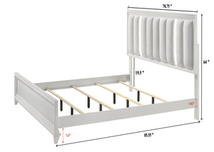 Cressida - King Bed With Slats - White
