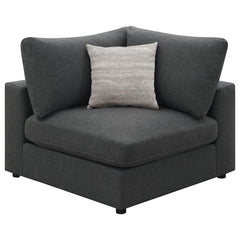 The roomy sectional corner creates comfortable backless seating. Or use it to rest your legs, or place items such as trays or magazines in easy reach. Linen provides beauty and textural interest. The natural color lends itself to any relaxed decor. It-'s 