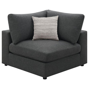 The roomy sectional corner creates comfortable backless seating. Or use it to rest your legs, or place items such as trays or magazines in easy reach. Linen provides beauty and textural interest. The natural color lends itself to any relaxed decor. It-'s 