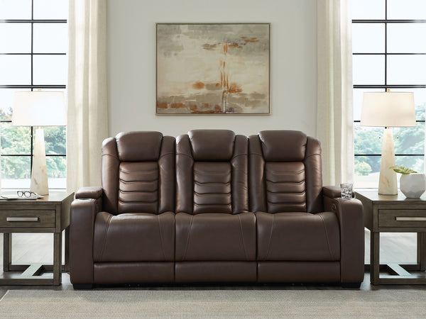  this impressive seating offers the convenience of one-touch power controls along 