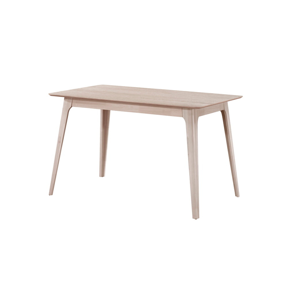 The Oscar Mid-Century Modern Wood 5 Piece Counter Height Dining Set offers a sophisticated blend of style and functionality for your dining area. This set includes a 60-inch counter height table and four counter chairs, all crafted from solid Rubberwood a
