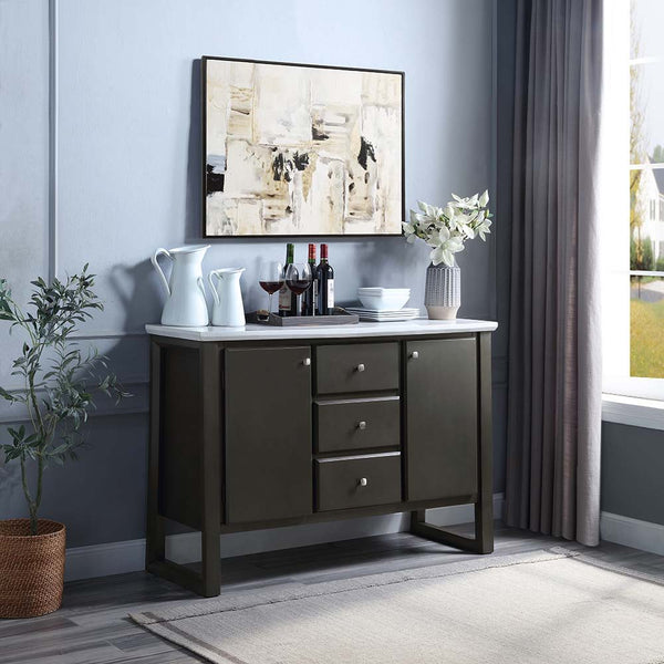 Madan - Server Marble Top - Gray, Dark - 54-"
