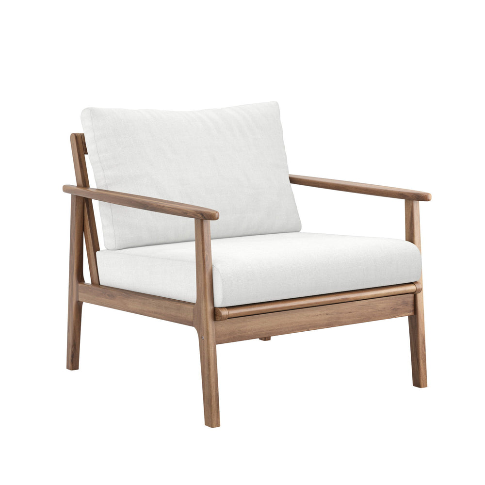 The Ashton Patio Club Chairs, available as a set of two, are designed to provide durability, comfort, and a sleek modern look for any outdoor setting. Constructed from FSC-Certified Acacia solid wood, these chairs offer exceptional strength and natural we