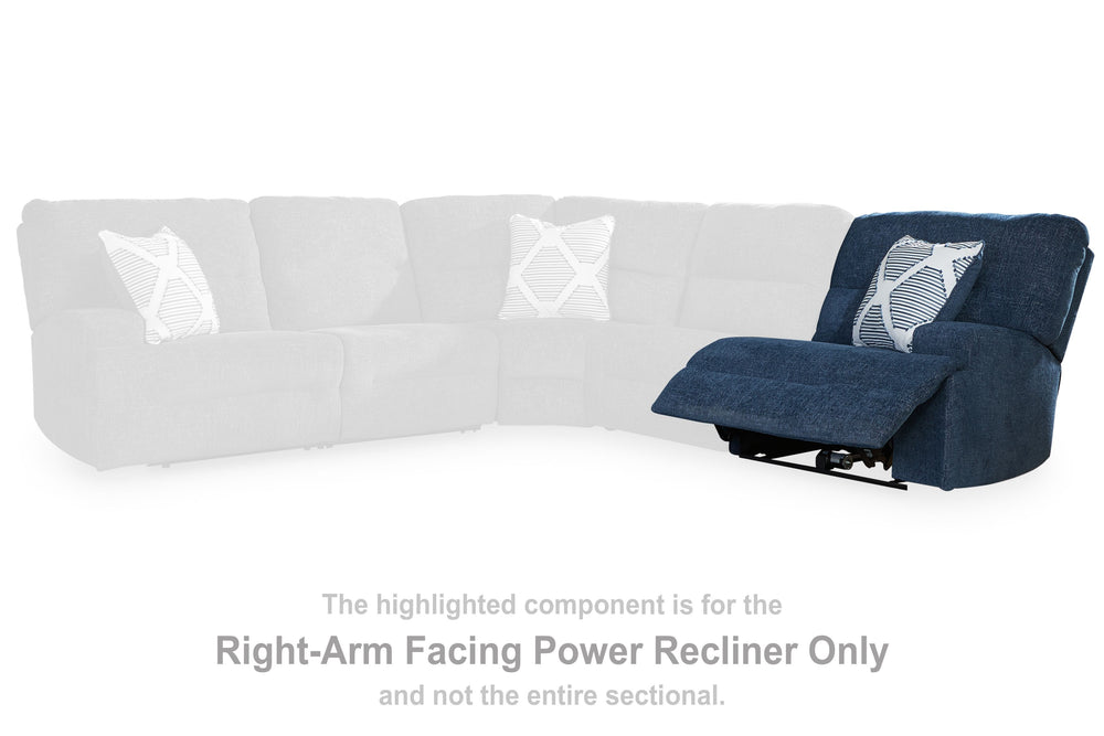 This right-arm facing power recliner is made with Next-Gen Nuvellaâ„¢ (polyester) upholstery. Pairs with other items in the series to make a sectional.<br><br><b>Additional Dimensions</b><br><ul><li>Arm height: 25-"</li><li>Seat depth: 24-"</li><li>Seat h
