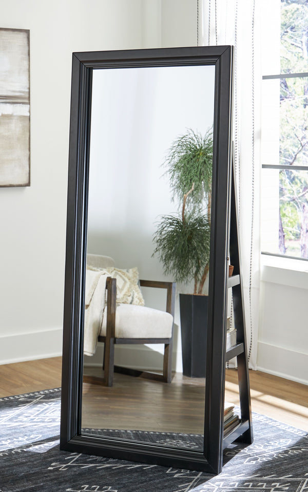 Evesen - Black - Floor Standing Mirror/Storage