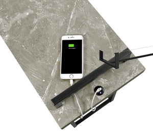  slide this table up to reach for refreshments or keep a handheld device close at hand. The sturdy ste