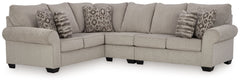 Whether your vision is traditional or cozy farmhouse, this sectional has the corner on style. Merging ultimate comfort with striking good looks, this chic seating includes coordinating accent pillows for that much more feel-good allure.<br/><br/><b>Produc