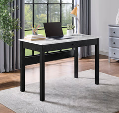 Upgrade your workspace with this sleek and sophisticated desk, designed to bring both style and functionality to your home or office. Featuring a stunning faux-marble top, it adds a touch of modern elegance while providing a durable and easy-to-clean surf