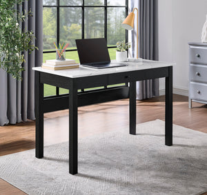 Upgrade your workspace with this sleek and sophisticated desk, designed to bring both style and functionality to your home or office. Featuring a stunning faux-marble top, it adds a touch of modern elegance while providing a durable and easy-to-clean surf