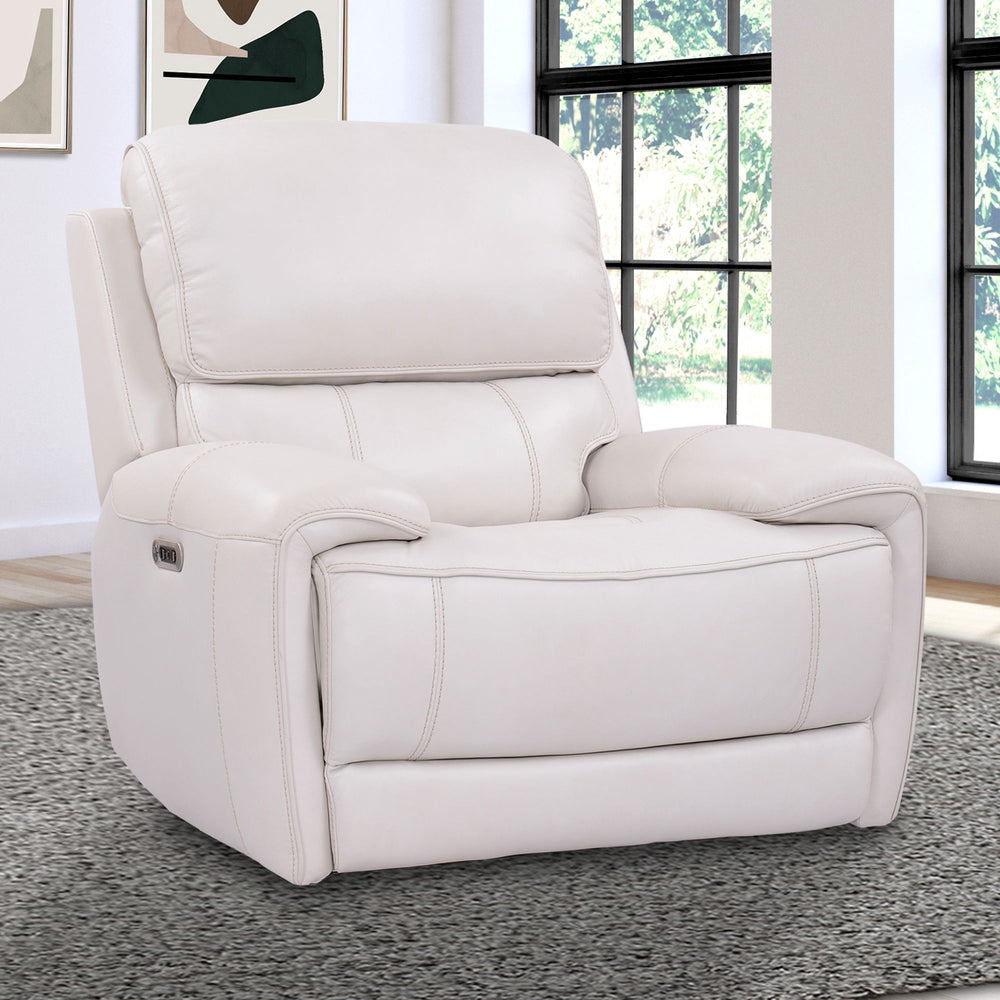 Take a seat and recline in seconds in this smooth and stylish Power Recliner. More than just beautiful, this innovative chair takes comfort to new heights with just the touch of a button. Offering effortless relaxation, it-'s sure to become your favorite 