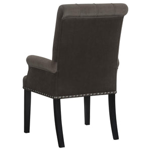Alana - Velvet Upholstered Dining Arm Chair - Brown