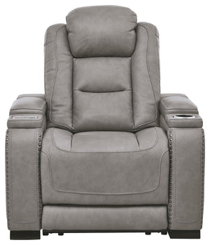 The Man-Den - Gray - PWR Recliner/Adj Headrest