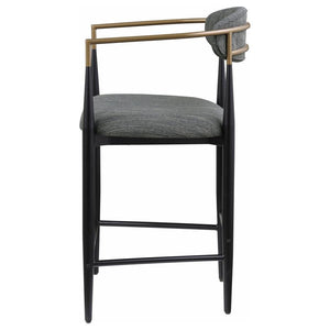 Tina - Fabric Upholstered Counter Chair (Set of 2) - Dark Gray