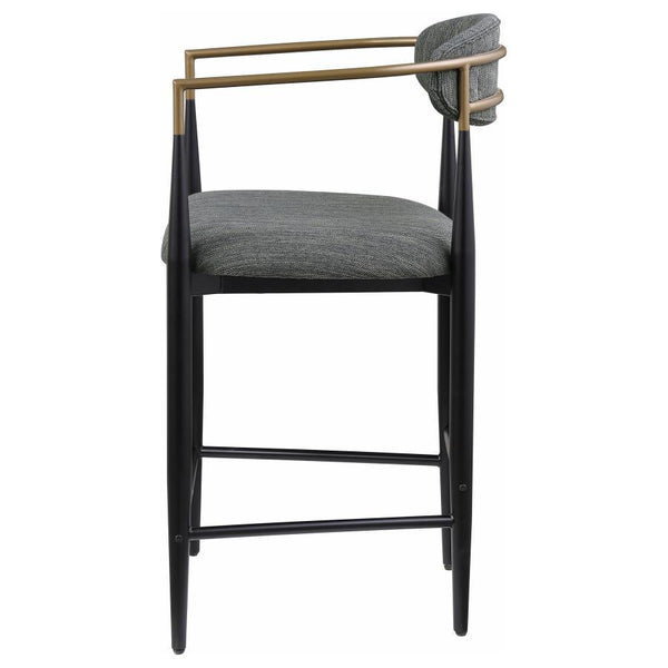 Tina - Fabric Upholstered Counter Chair (Set of 2) - Dark Gray