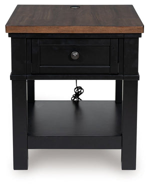 Wildenauer - Brown / Black - Rectangular End Table