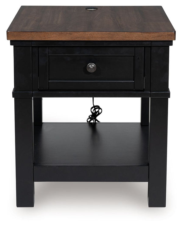 Wildenauer - Brown / Black - Rectangular End Table
