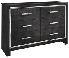 Rest easy. The luxurious look youâ€™ve been dreaming of is yours for the taking, at a price sure to put you at ease. This dresserâ€™s deep, dark finish, faceted chrome-tone accents and faux alligator panels exude Hollywood-chic style to the max. Sure to e