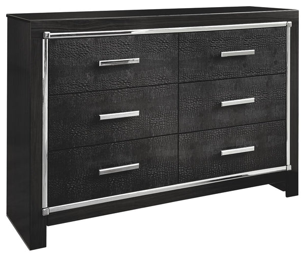 Kaydell - Black - Queen Uph Storage Bed - 8 Pc. - Dresser
