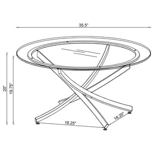 Brooke - Round Glass Top Coffee Table Metal Base - Brass