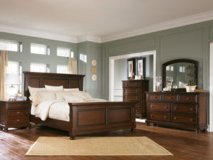 Made with select cherry veneers and hardwood solids. Burnished brown finish. Drawers feature a dark bronze color knob and backplate. Dovetail drawer construction. Drawer interior with color finish. Ball bearing drawer glide. Felt or cedar drawer bottoms. 