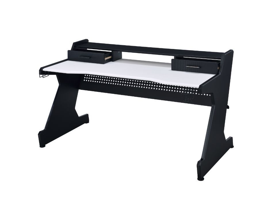 KDâ€¢ Rectangular Gaming Tableâ€¢ 2 Storage Drawersâ€¢ Storage: Open Compartmentâ€¢ Table Top Thickness: 18mm<br/><br/><b>Product Features</b><ul><li>Case: 1Pc/1Ctn</li><li>Finish: Black & White Finish</li><li>Style: Industrial</li><li>Materials: Composit