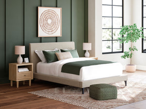 Cielden - Soft Gray - Queen Upholstered Bed with Roll Slats