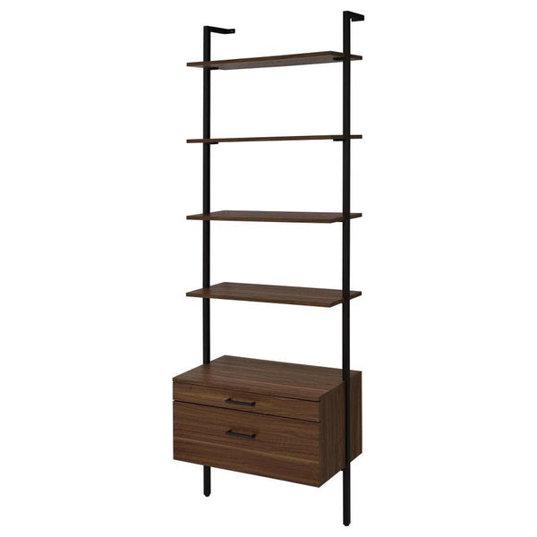 Owens - 4-Shelf Storage Wall Bookshelf - Walnut