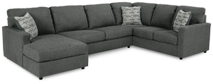  meet superior form. This sectional with chaise is strikingly streamlined with its track arms. Cozy cushions invite superior relaxation