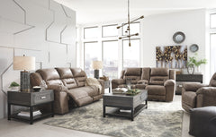 For those that love the cool look of leather but long for the warm feel of fabric, this reclining set delivers both with ease. Its high-performance padded faux leather is remarkably durable and easy to clean, just the thing for family spaces. Channel-stit