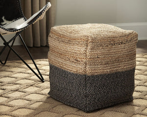  and this pouf proves it. Braided design in natural jute and gray is simple yet fresh. Stylish stitching and dense filling hold the look together.<br/><br/><b>Product Features</b><ul><li>Jute/cotton blend cover</li><li>De
