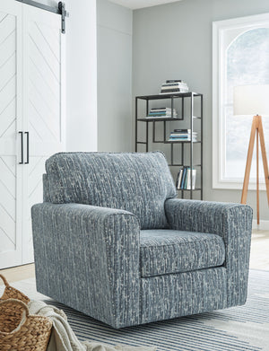  wide track arms welcome you to sink in. And a swivel base doubles down on function