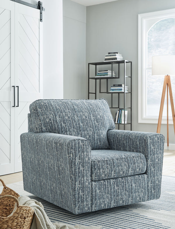  wide track arms welcome you to sink in. And a swivel base doubles down on function