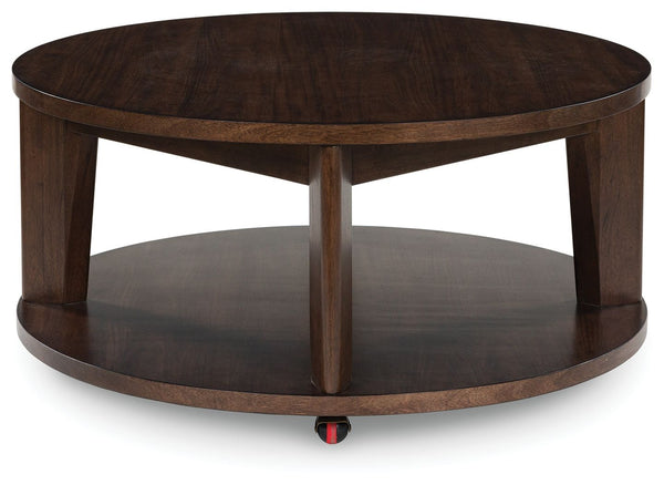  contemporary aesthetic is perfect for your casual lifestyle. Casters let you roll the coffee
