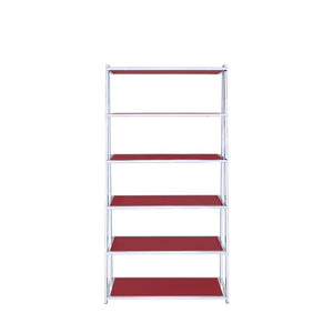 Coleen - Bookshelf - Red High Gloss & Chrome