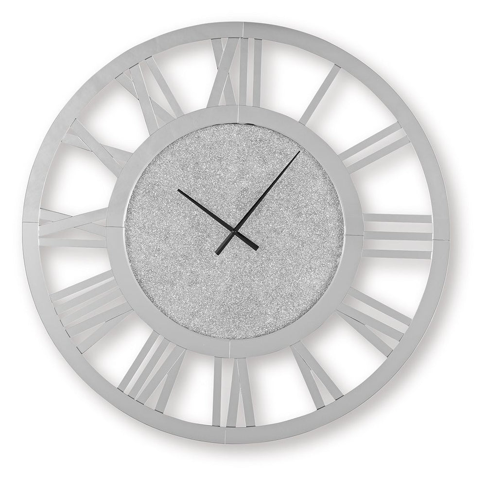 Add some serious sparkle and sophistication to your space. This glamorous wall clock combines cut glass and beaded crystal for a stunning display of light and texture. Classic Roman numerals add a touch of timeless elegance.<br/><br/><b>Product Features</