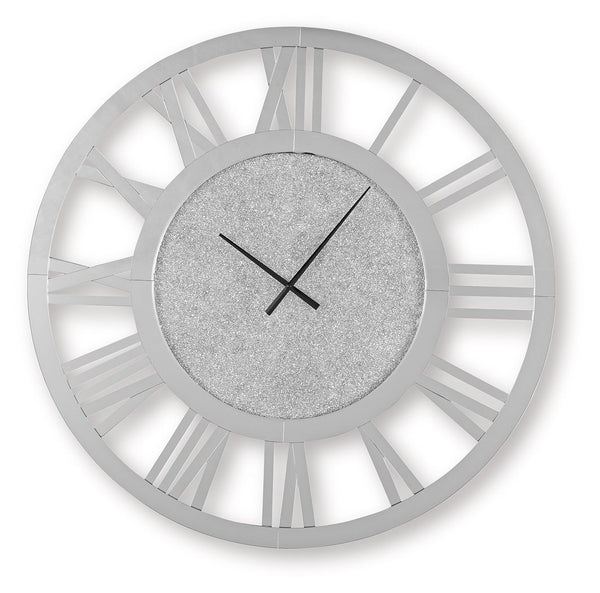 Add some serious sparkle and sophistication to your space. This glamorous wall clock combines cut glass and beaded crystal for a stunning display of light and texture. Classic Roman numerals add a touch of timeless elegance.<br/><br/><b>Product Features</