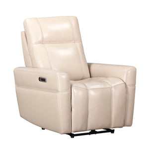  a comfortable zero-gravity power recliner with an adjustable headrest. Its stylish top-grain leather
