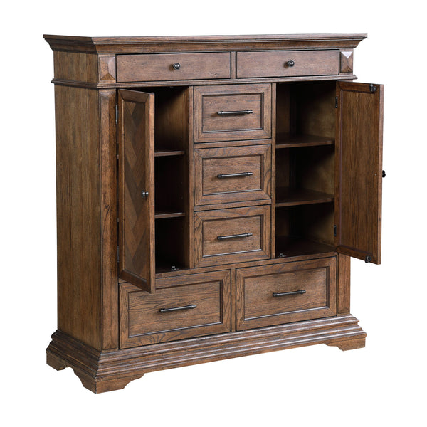  this piece promises robust strength and longevity. The rich walnut finish