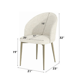 Cora - Side Chair (Set of 2) - White Fabric