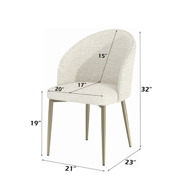 Cora - Side Chair (Set of 2) - White Fabric