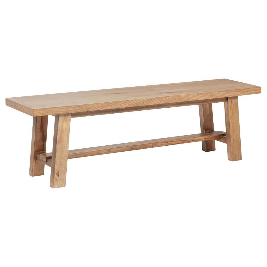 This 60-inch dining bench blends natural character with lasting durability. Crafted from solid mahogany, engineered wood, and ash veneer, it offers sturdy seating and subtle warmth. A versatile alternative to traditional chairs, it comfortably accommodate